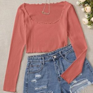 NWOT Lettuce Edge Crop Long Sleeve